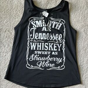 Black Graphic Tank Top with Relaxed Fit